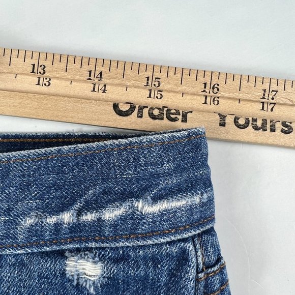 J Brand Jean Shorts Women 29 Libra Mid Rise Blue Distressed Cut Off Denim Cotton - Picture 15 of 15
